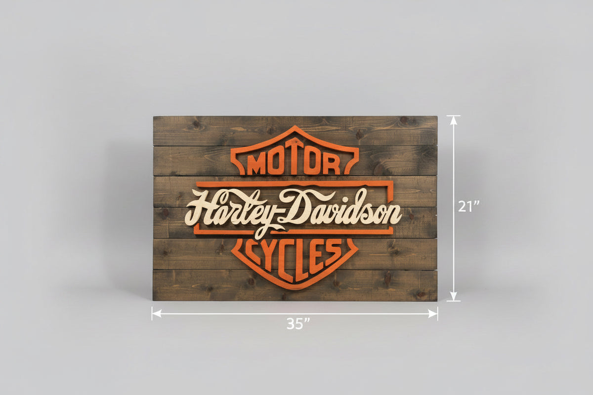 Harley Davidson Custom Wood Art