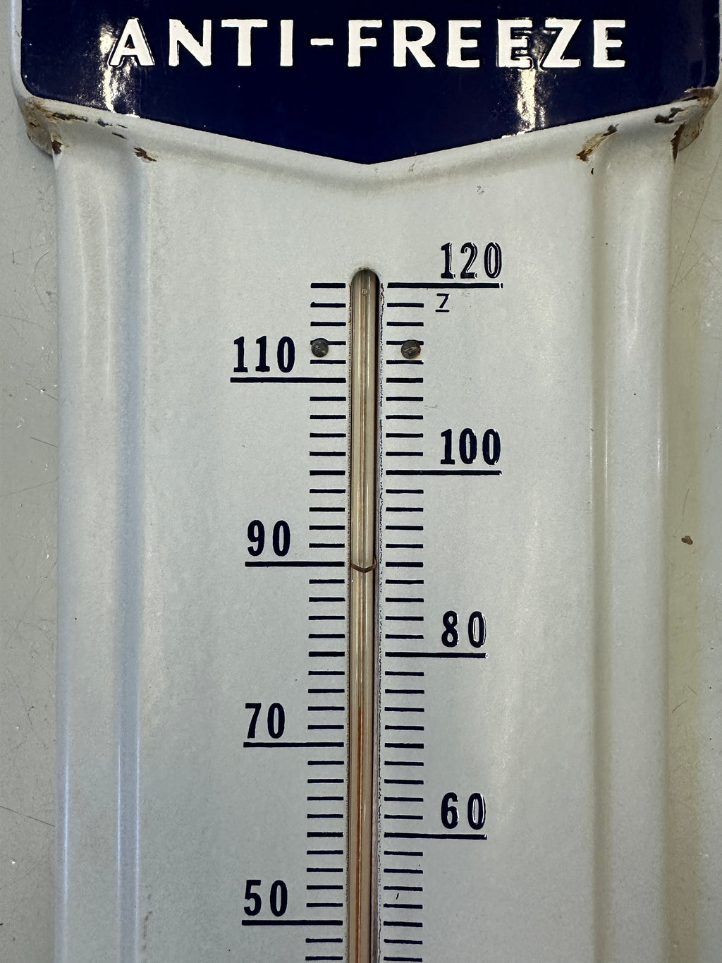 Prestone Anti-Freeze "You're Safe and You Know It" Porcelain Thermometer Sign