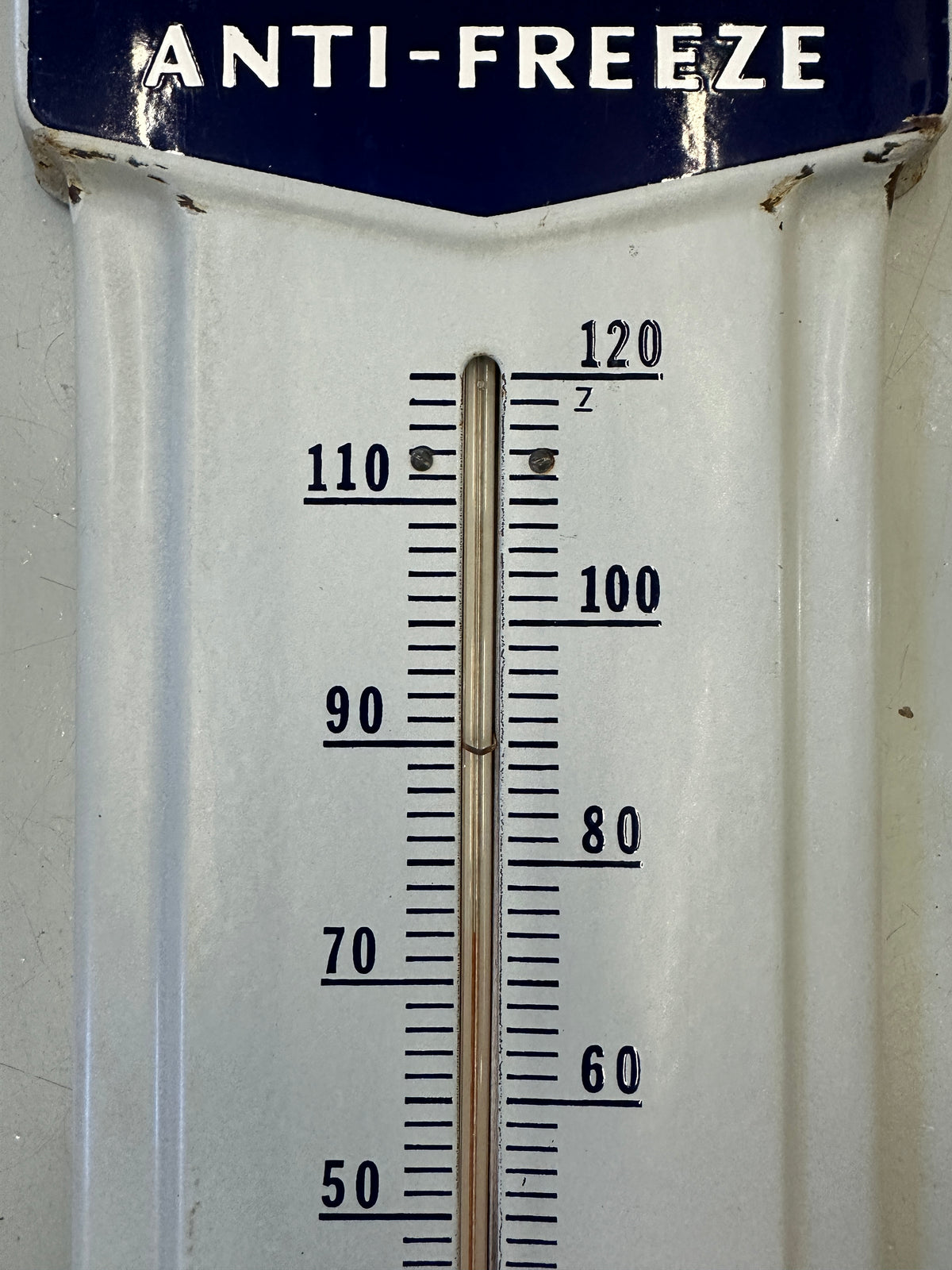 Prestone Anti-Freeze "You're Safe and You Know It" Porcelain Thermometer Sign