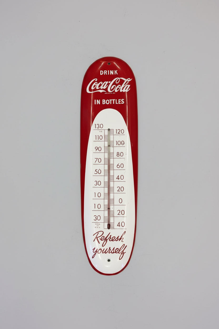 Coca-Cola Cigar Thermometer Porcelain Sign — 1949