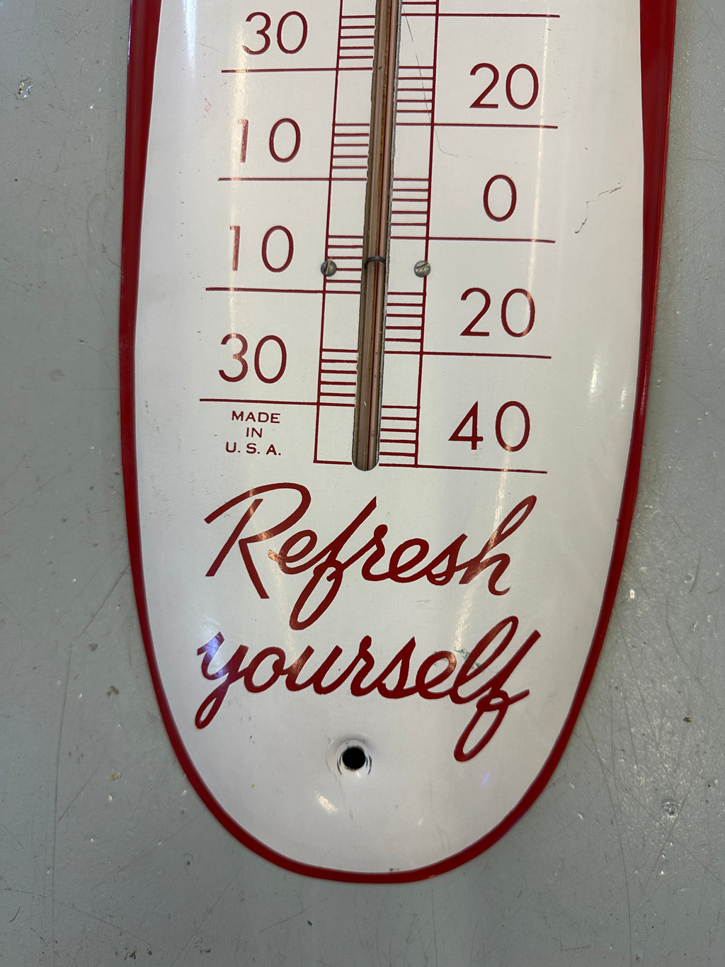 Coca-Cola Cigar Thermometer Porcelain Sign — 1949