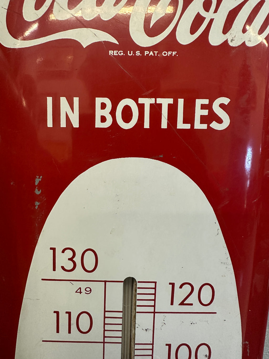 Coca-Cola Cigar Thermometer Porcelain Sign — 1949