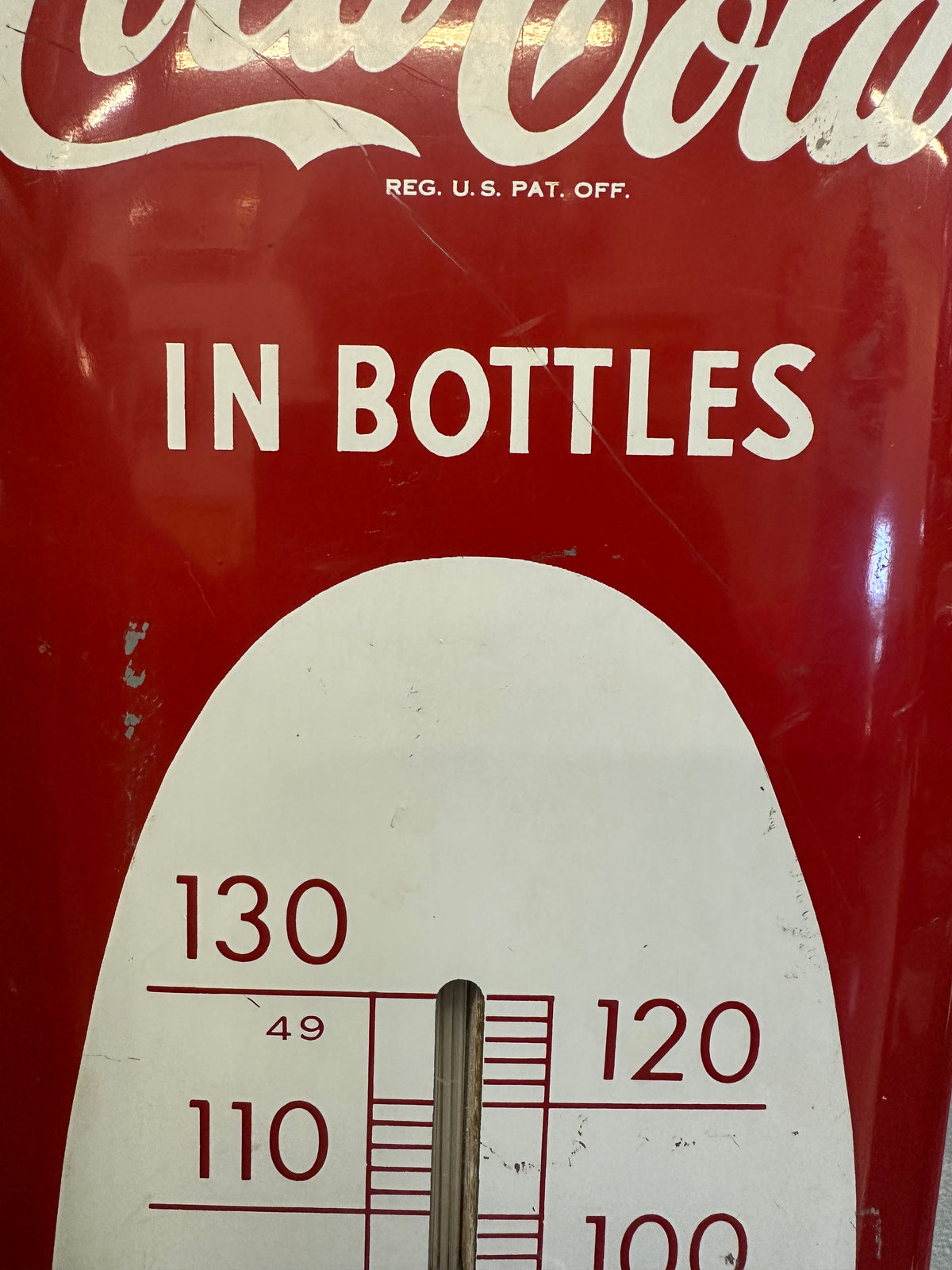 Coca-Cola Cigar Thermometer Porcelain Sign — 1949