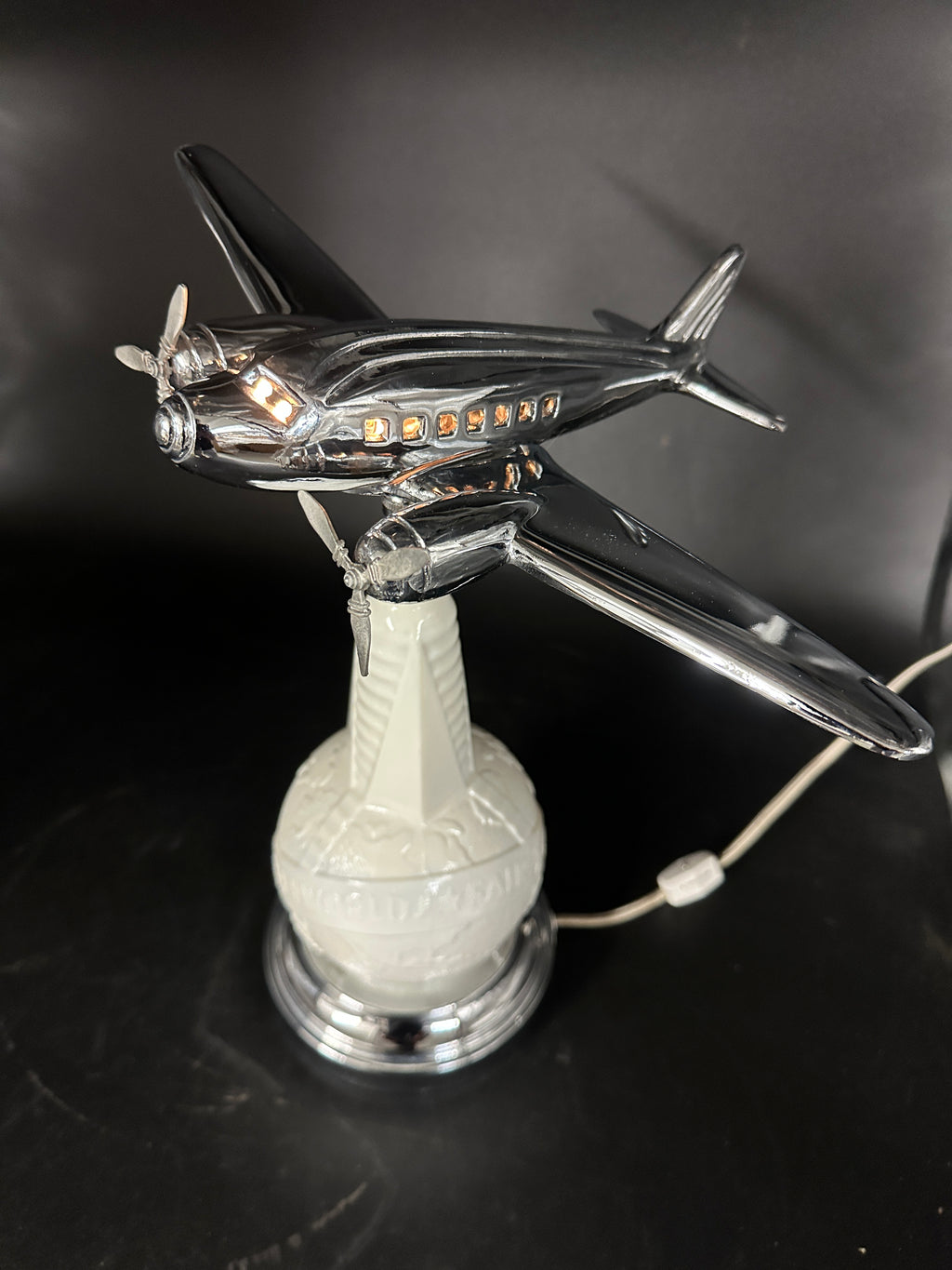 1980’s Derico or Sarsaparilla Deco Design 1939 Worls Fair DC-3 Lamp