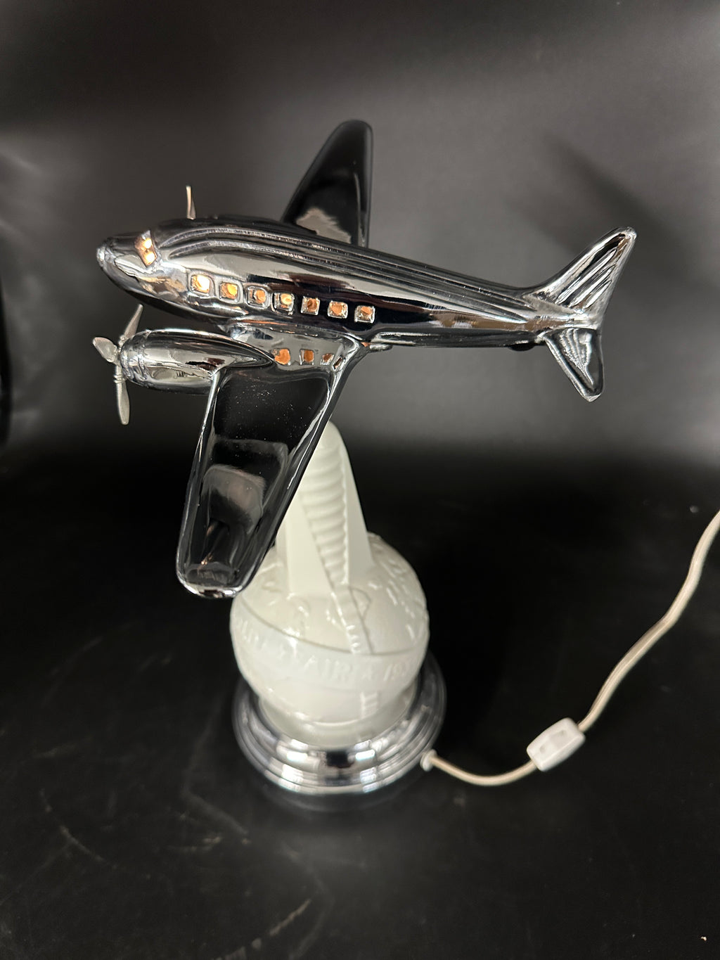 1980’s Derico or Sarsaparilla Deco Design 1939 Worls Fair DC-3 Lamp