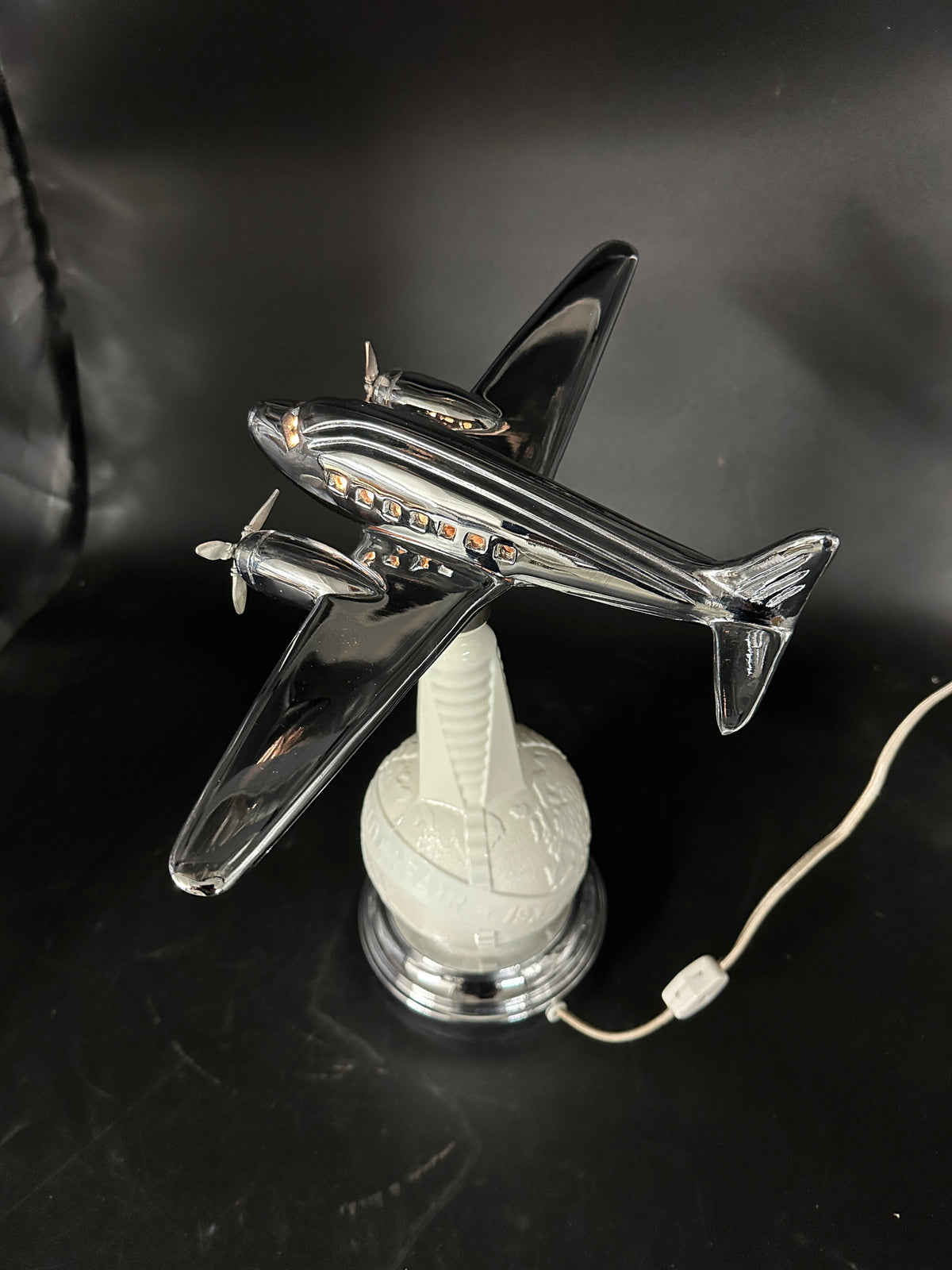 1980’s Derico or Sarsaparilla Deco Design 1939 Worls Fair DC-3 Lamp