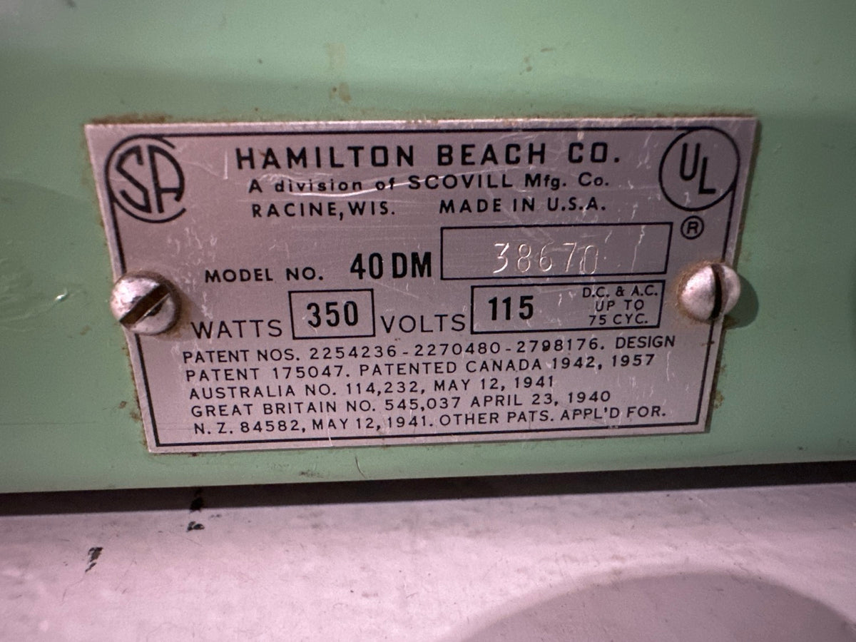 Hamilton Beach Model 40DM Triple-Spindle Commercial Milkshake Mixer — Jadeite Green