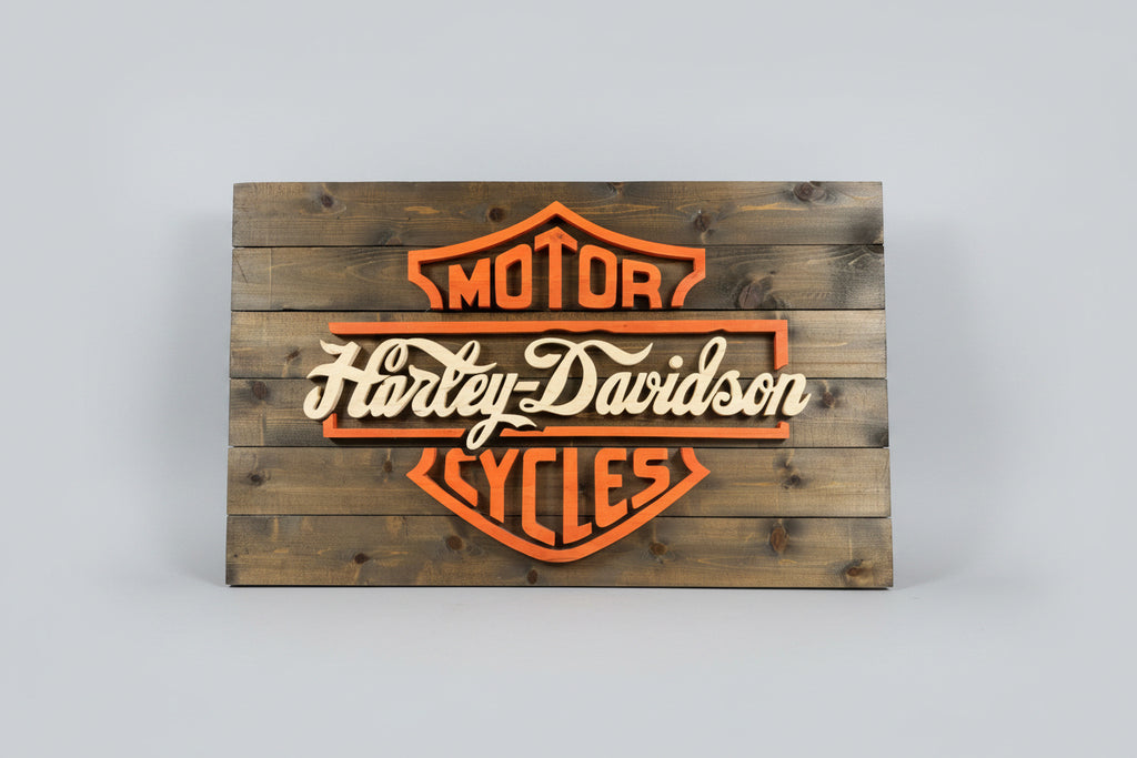 Harley Davidson Custom Wood Art