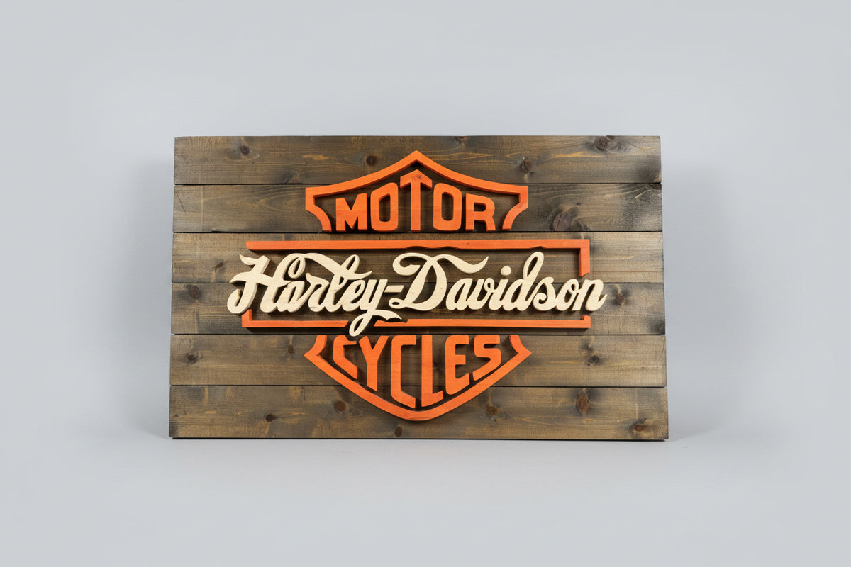 Harley Davidson Custom Wood Art