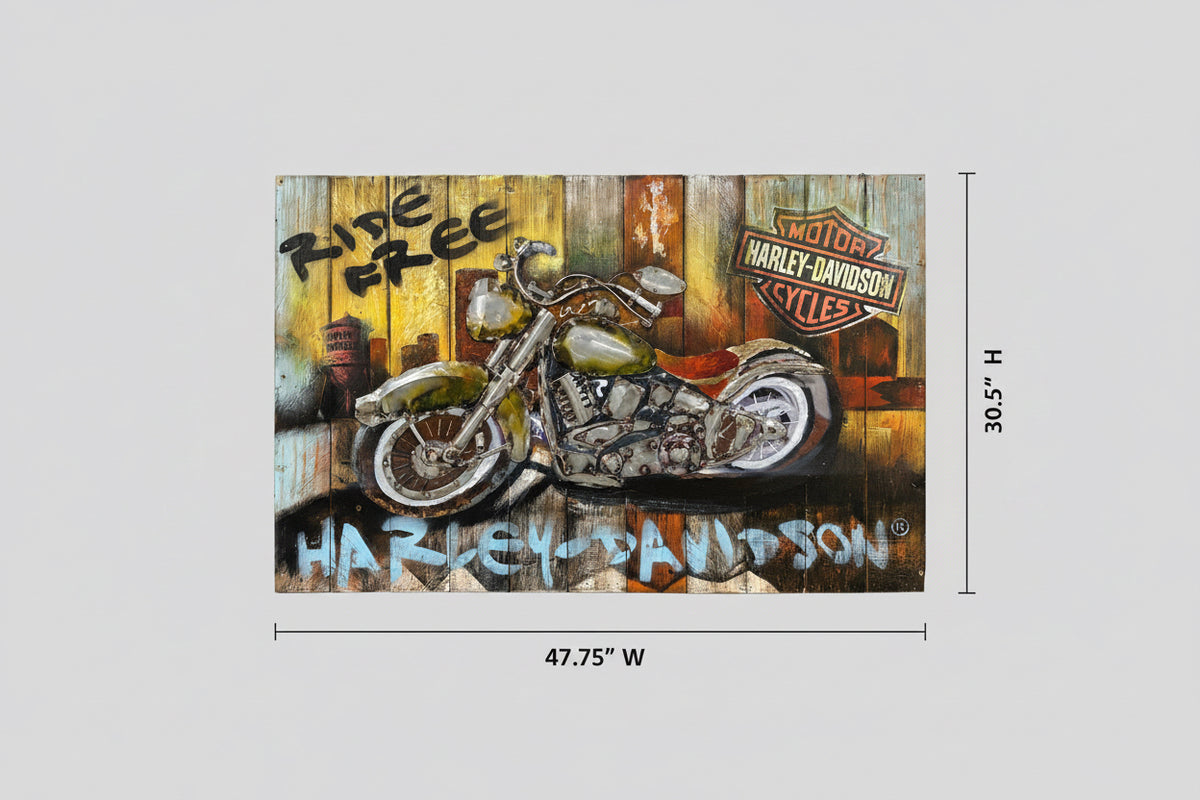 Ace Branded Products H-D RIDE FREE WALL ART - HDL-15513