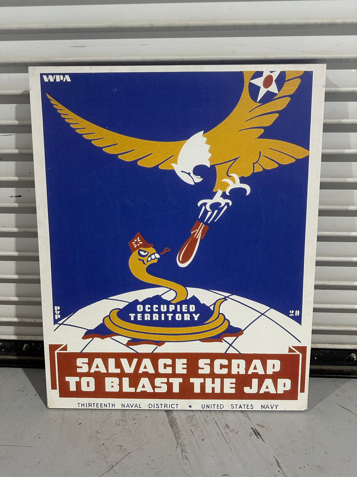 Reproduction "Salvage Scrap to Blast the Jap "- WPA Poster Wall Art Phil von Phul