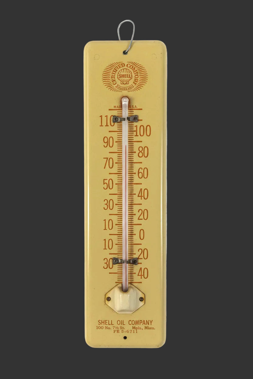 Shell Oil Certified Compound Advertising Thermometer Sign — Minneapolis, 1950s–60s