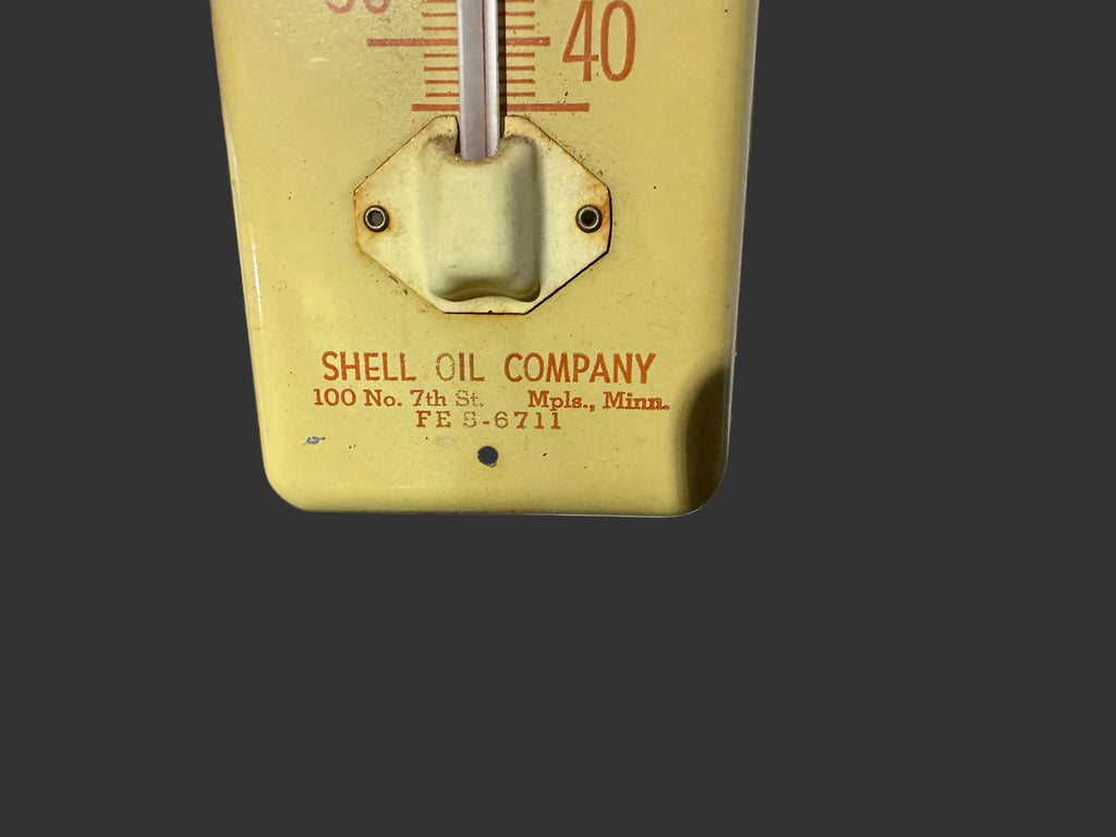 Shell Oil Certified Compound Advertising Thermometer Sign — Minneapolis, 1950s–60s