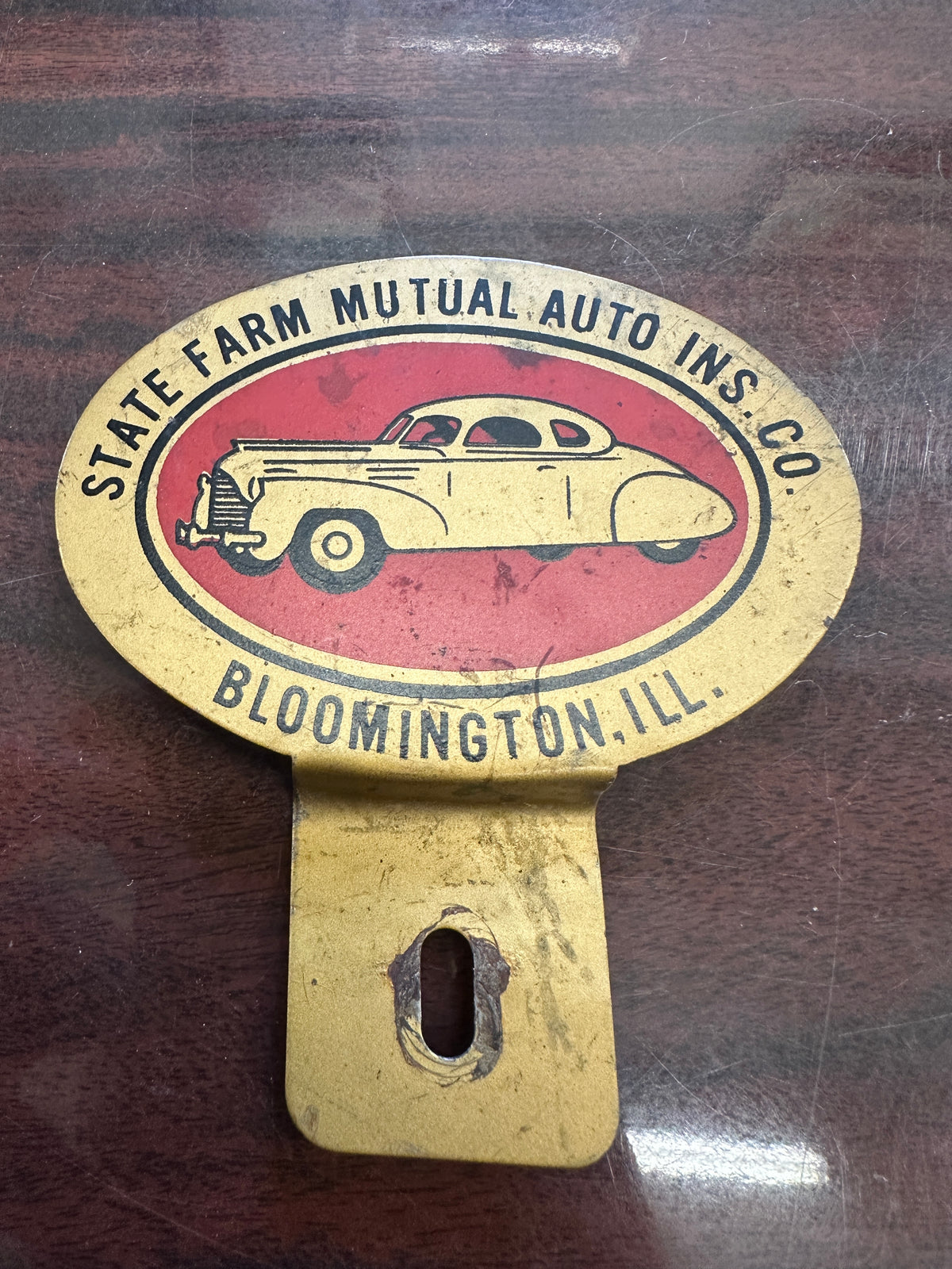 1930s–40s State Farm Mutual Auto Insurance License Plate Topper