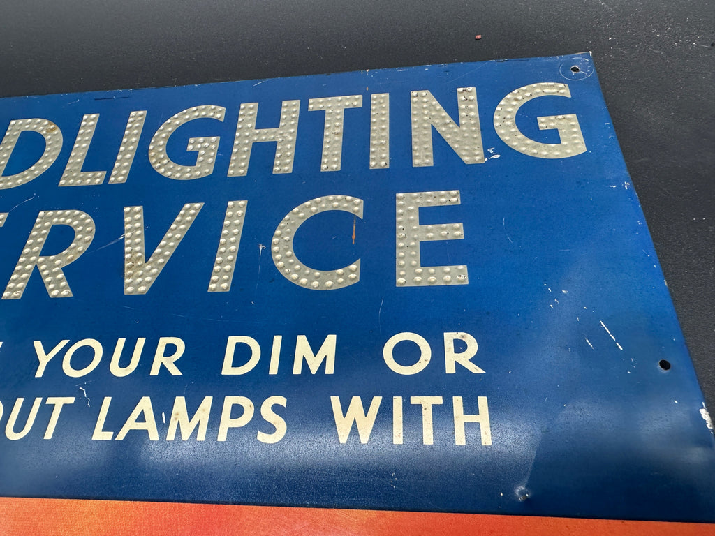 1940s–50s Tung-Sol Sealed Beam Lamp Sign — Original, Not a Reproduction