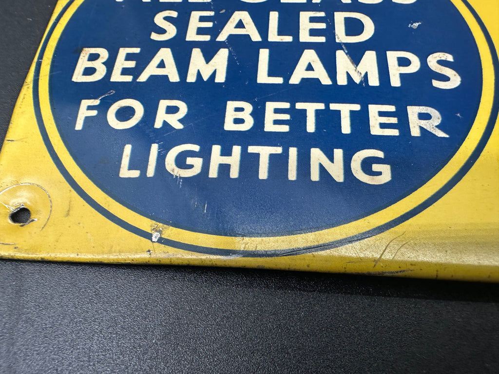 1940s–50s Tung-Sol Sealed Beam Lamp Sign — Original, Not a Reproduction