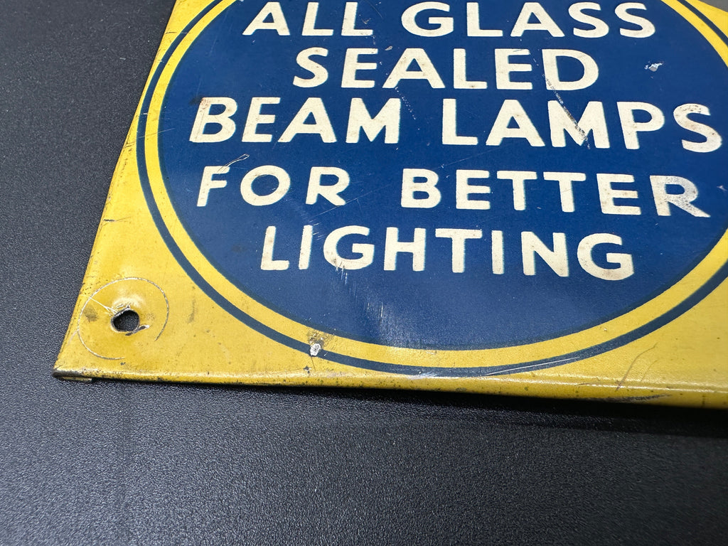 1940s–50s Tung-Sol Sealed Beam Lamp Sign — Original, Not a Reproduction