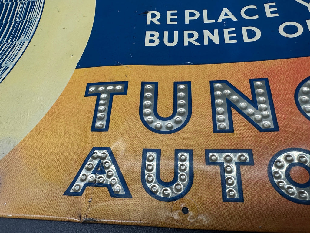 1940s–50s Tung-Sol Sealed Beam Lamp Sign — Original, Not a Reproduction