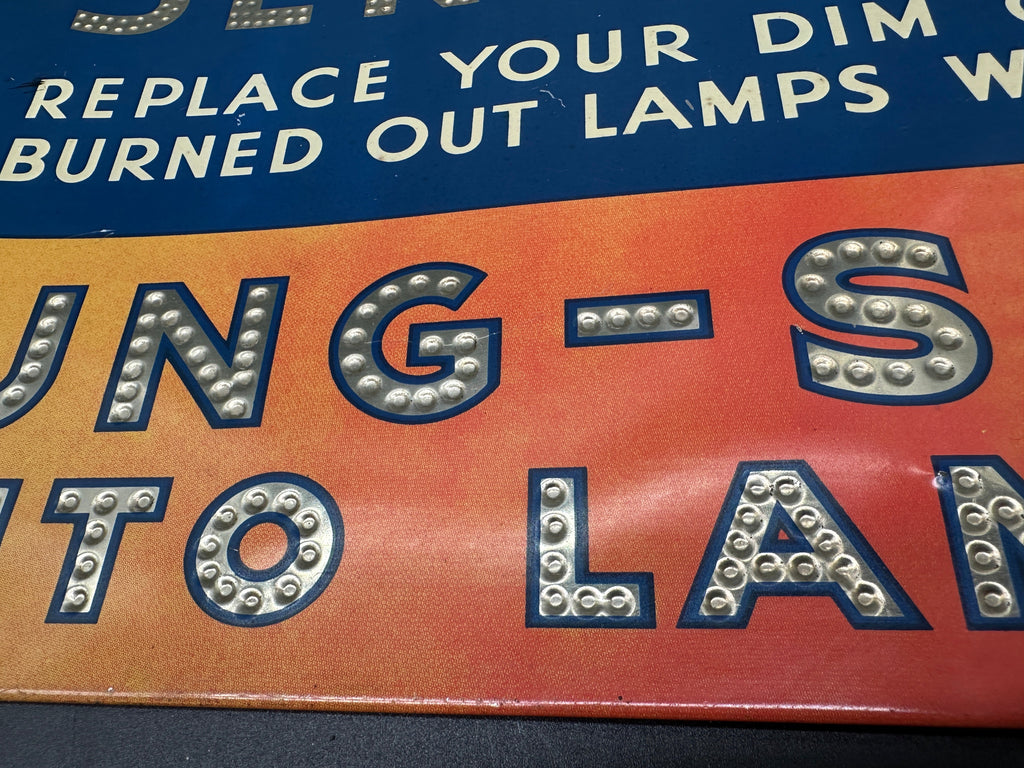 1940s–50s Tung-Sol Sealed Beam Lamp Sign — Original, Not a Reproduction