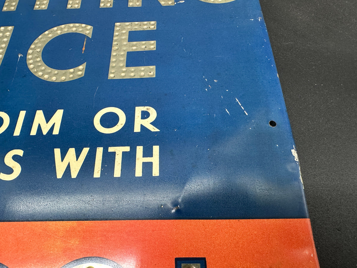 1940s–50s Tung-Sol Sealed Beam Lamp Sign — Original, Not a Reproduction