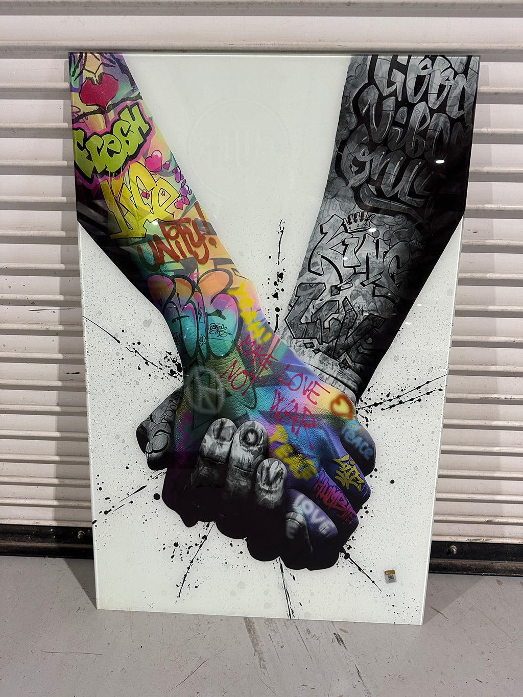 “Hand IN Hand " Art on Glass