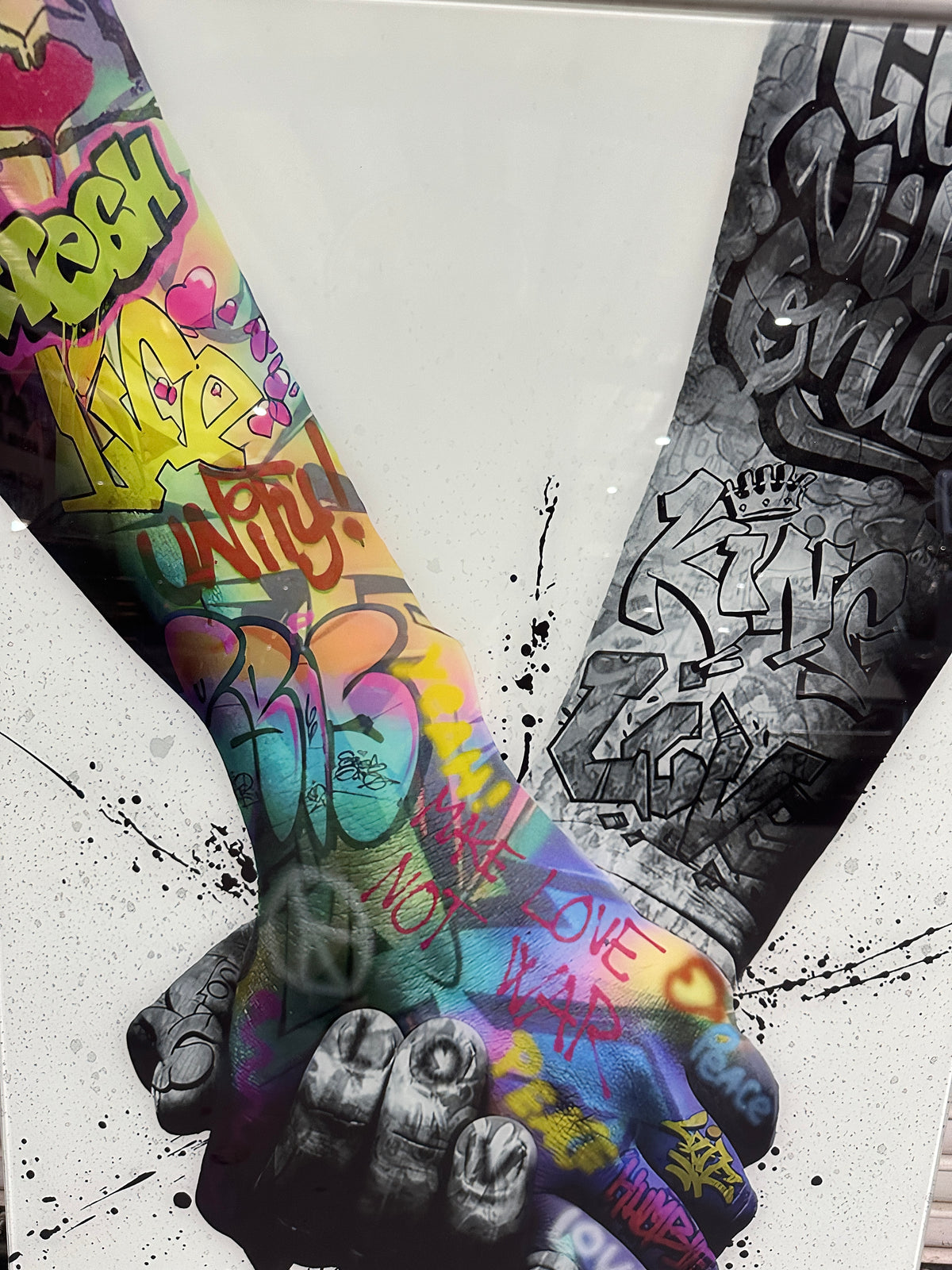 “Hand IN Hand " Art on Glass