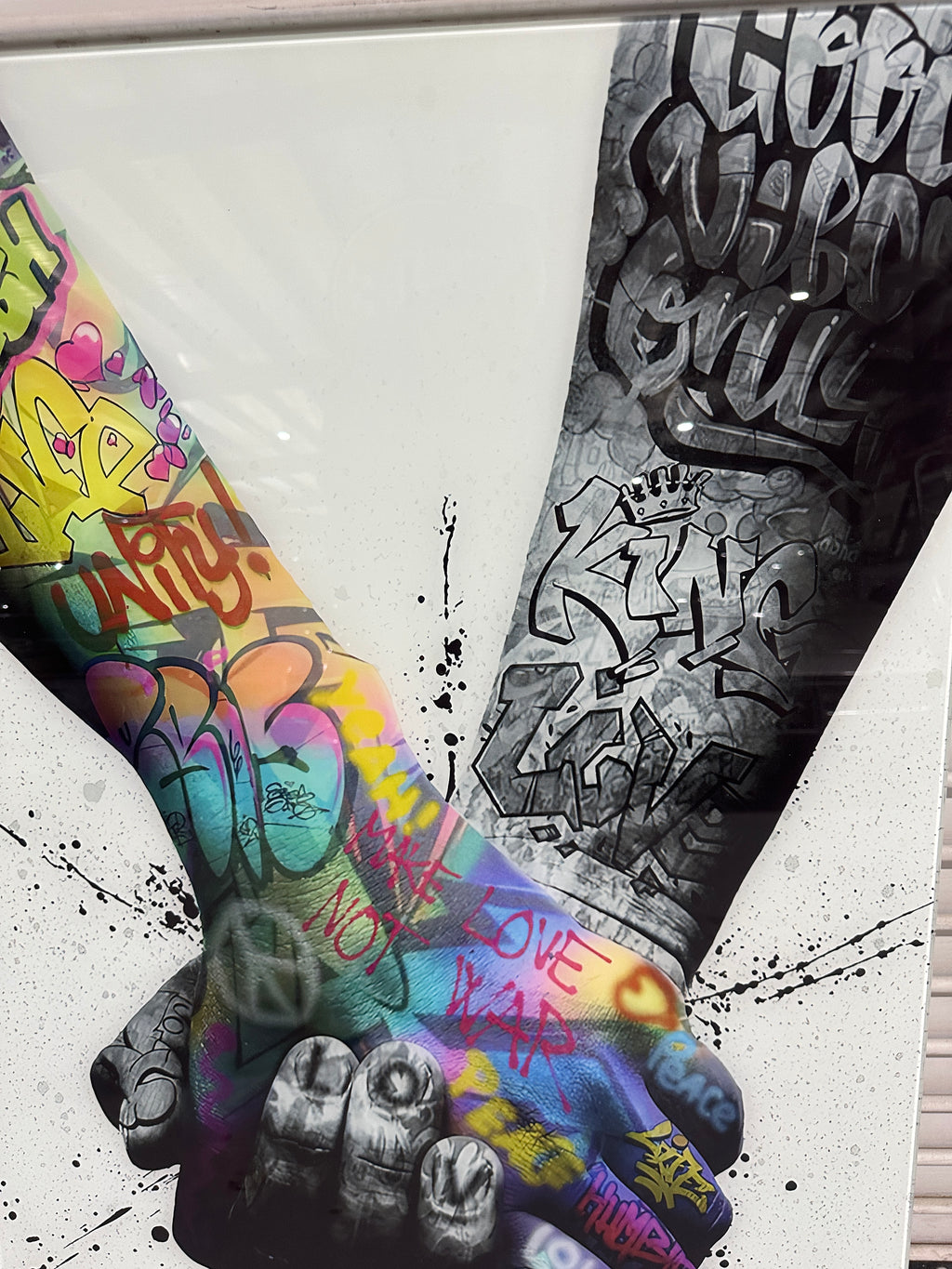 “Hand IN Hand " Art on Glass