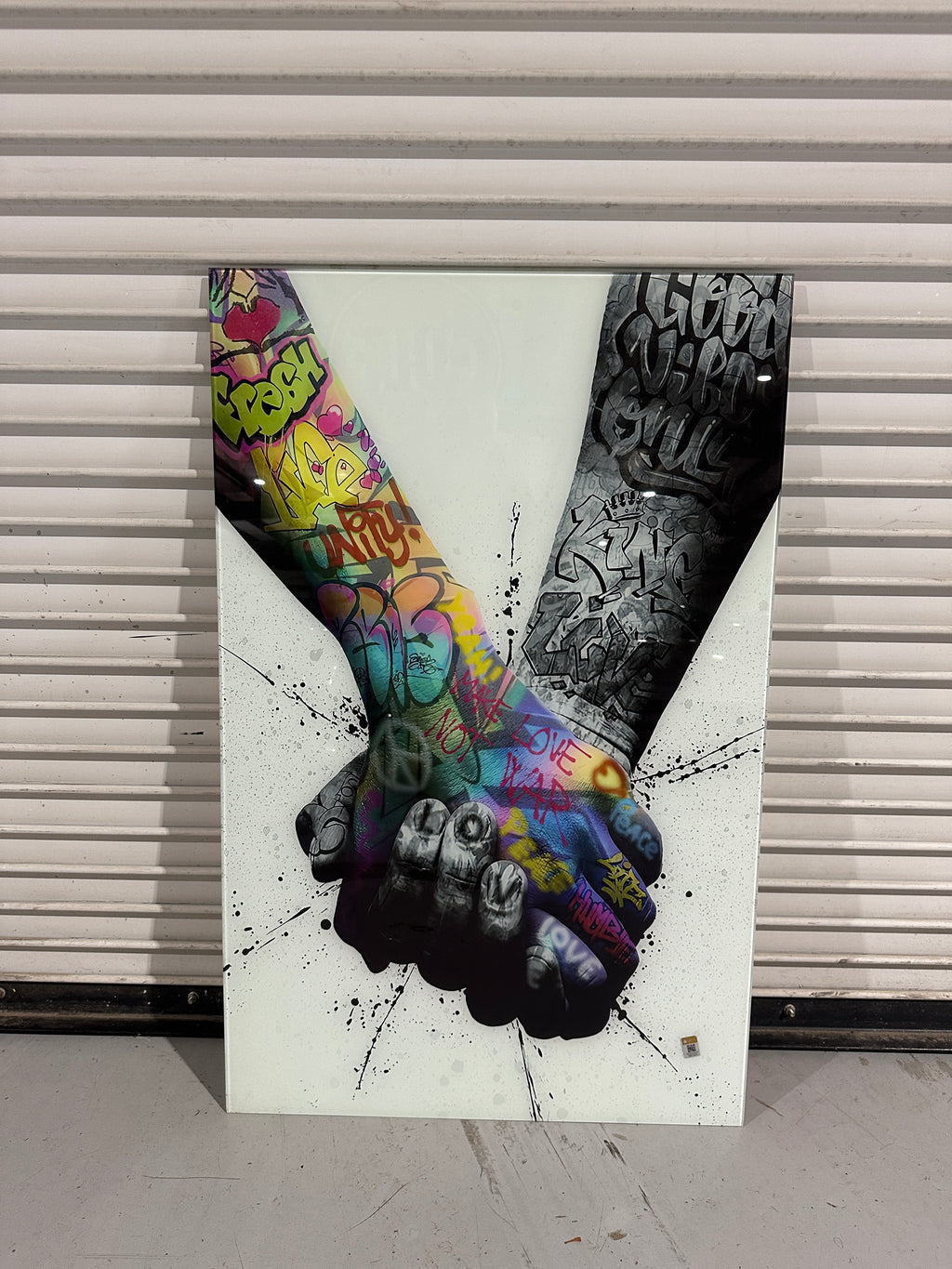 “Hand IN Hand " Art on Glass