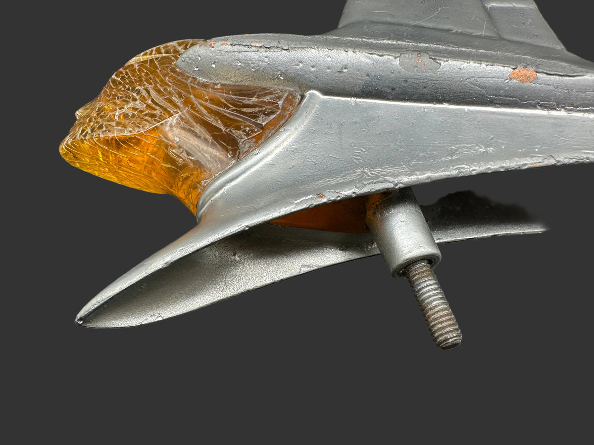 1953 Pontiac Chieftain Hood Ornament – OEM #4152169 with Amber Lucite Chief Head