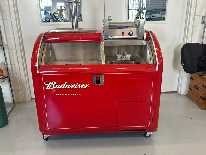 Budweiser Dual Keg Cooler with Hot Dog Warmer and Sink