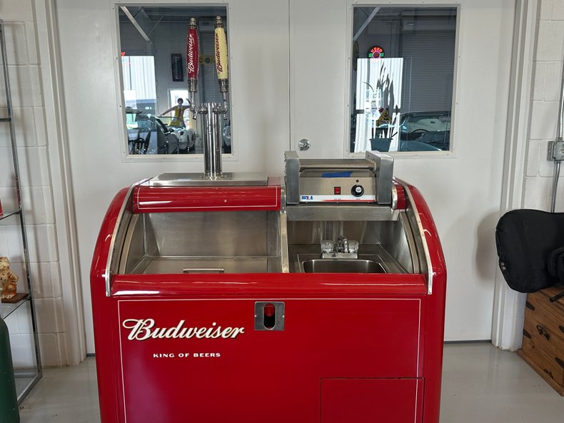 Budweiser Dual Keg Cooler with Hot Dog Warmer and Sink