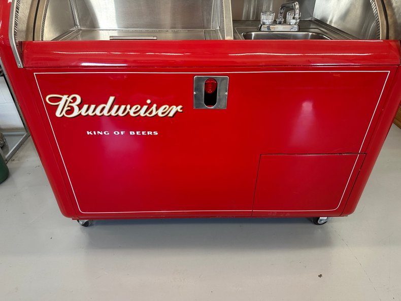 Budweiser Dual Keg Cooler with Hot Dog Warmer and Sink