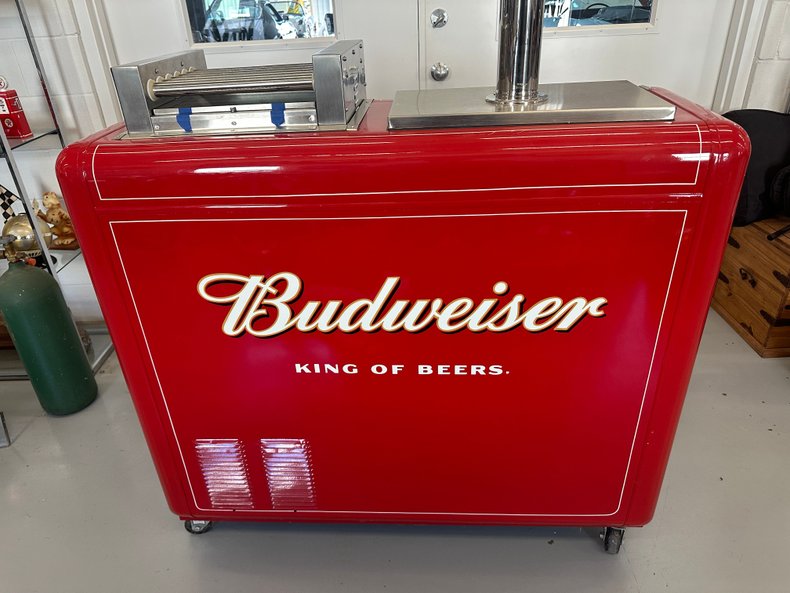 Budweiser Dual Keg Cooler with Hot Dog Warmer and Sink
