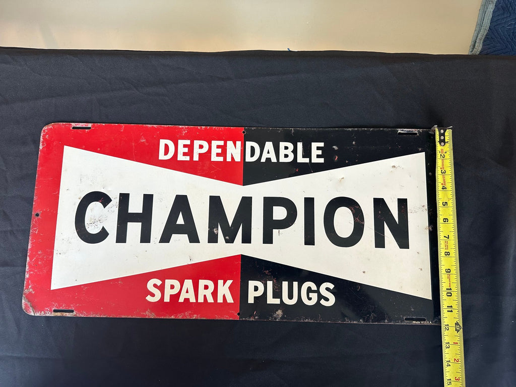 Champion Spark Plug Metal Sign