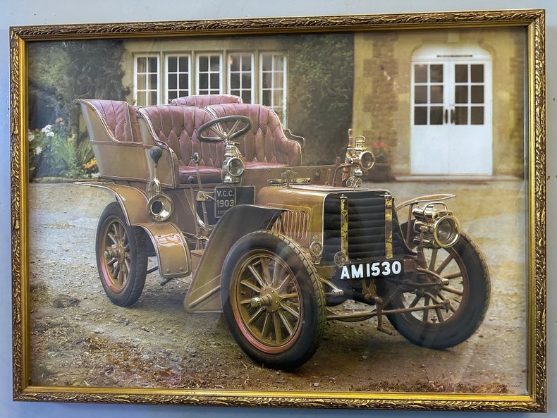 1903 Sunbeam Automobile Relief Art Framed 20.5"x27.5"