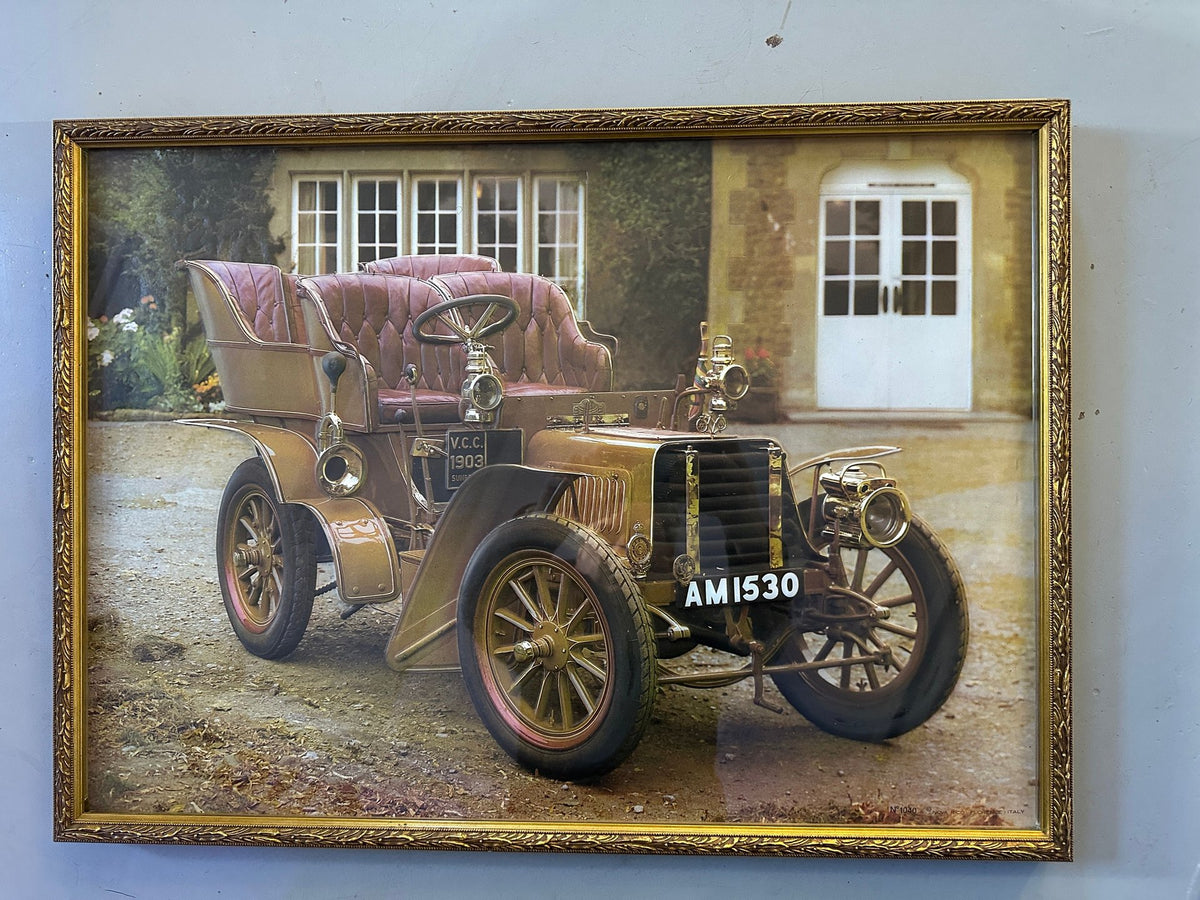 1903 Sunbeam Automobile Relief Art Framed 20.5"x27.5"