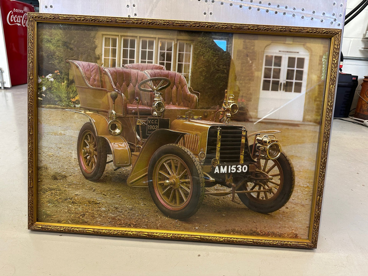 1903 Sunbeam Automobile Relief Art Framed 20.5"x27.5"