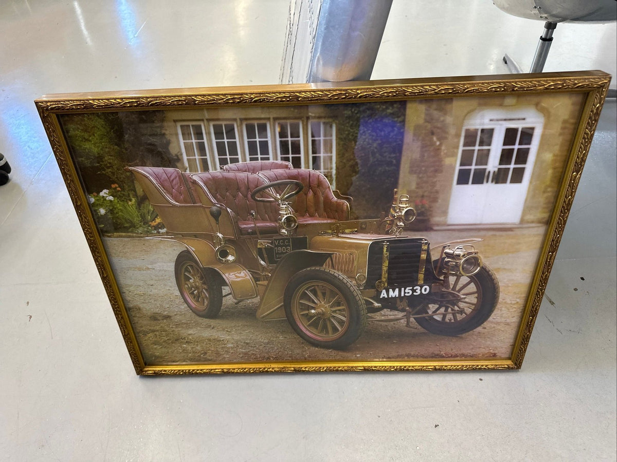 1903 Sunbeam Automobile Relief Art Framed 20.5"x27.5"