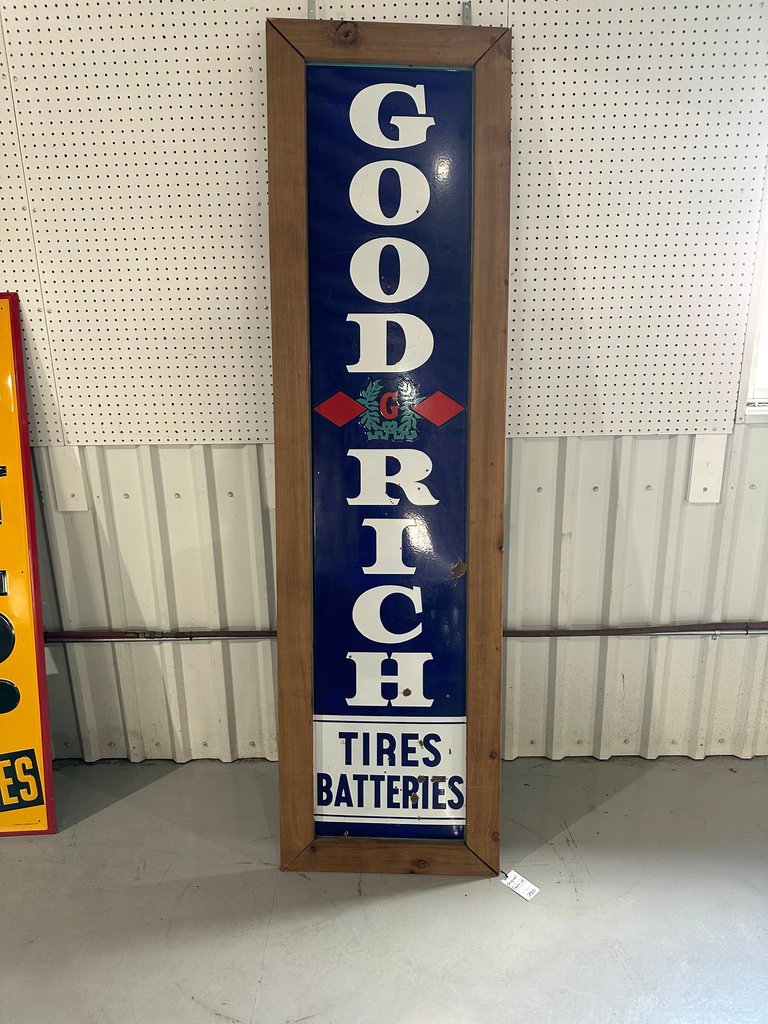 Goodrich Tires and Batteries Porcelain Sign