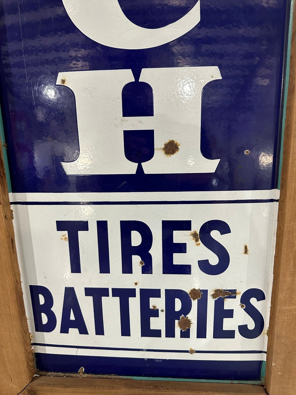Goodrich Tires and Batteries Porcelain Sign