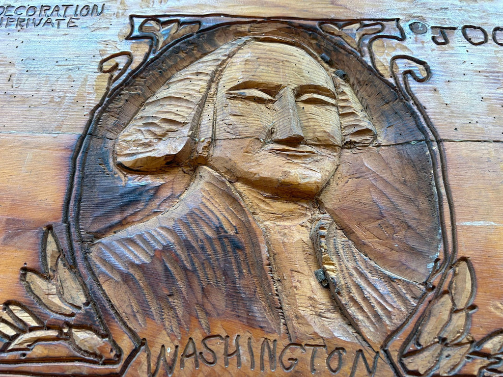 Hand Carved $1 Dollar Bill Plaque