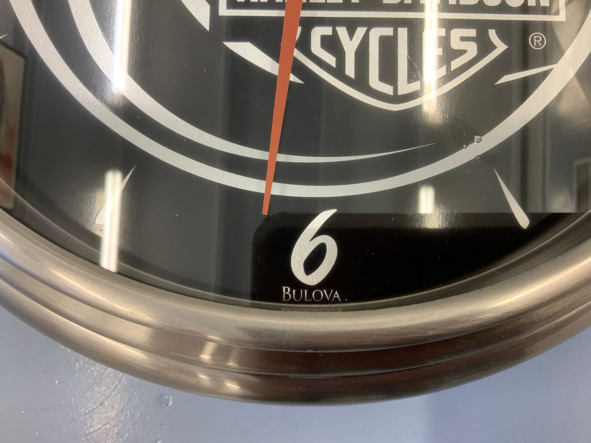 Vintage Harley-Davidson Bulova Clock – Black & Silver