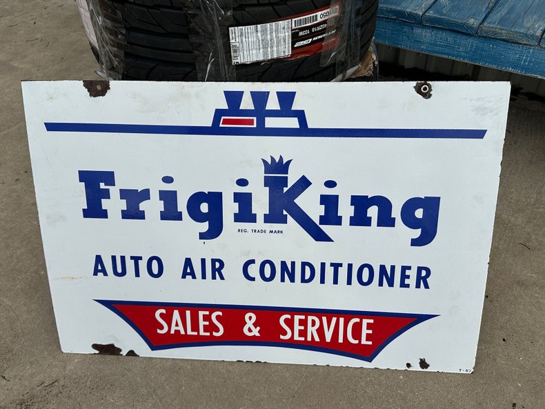 Original FrigiKing Auto Air Conditioner Porcelain Sign
