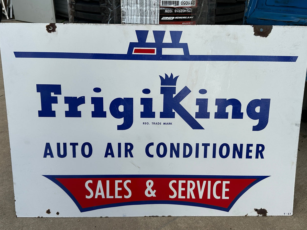 Original FrigiKing Auto Air Conditioner Porcelain Sign