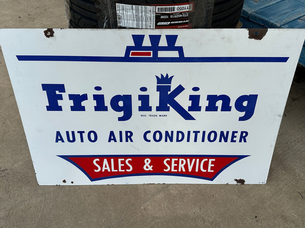 Original FrigiKing Auto Air Conditioner Porcelain Sign