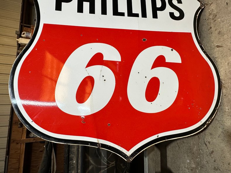 Large 6 ft Double Sided Porcelain Phillips 66 Sign