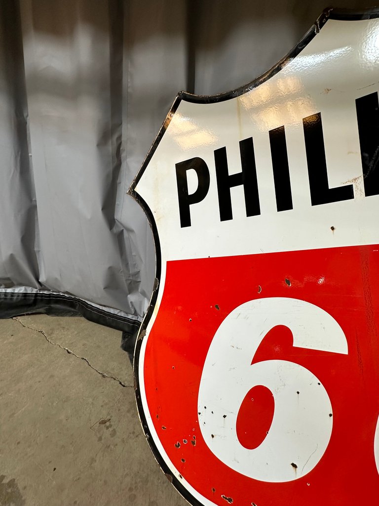 Large 6 ft Double Sided Porcelain Phillips 66 Sign