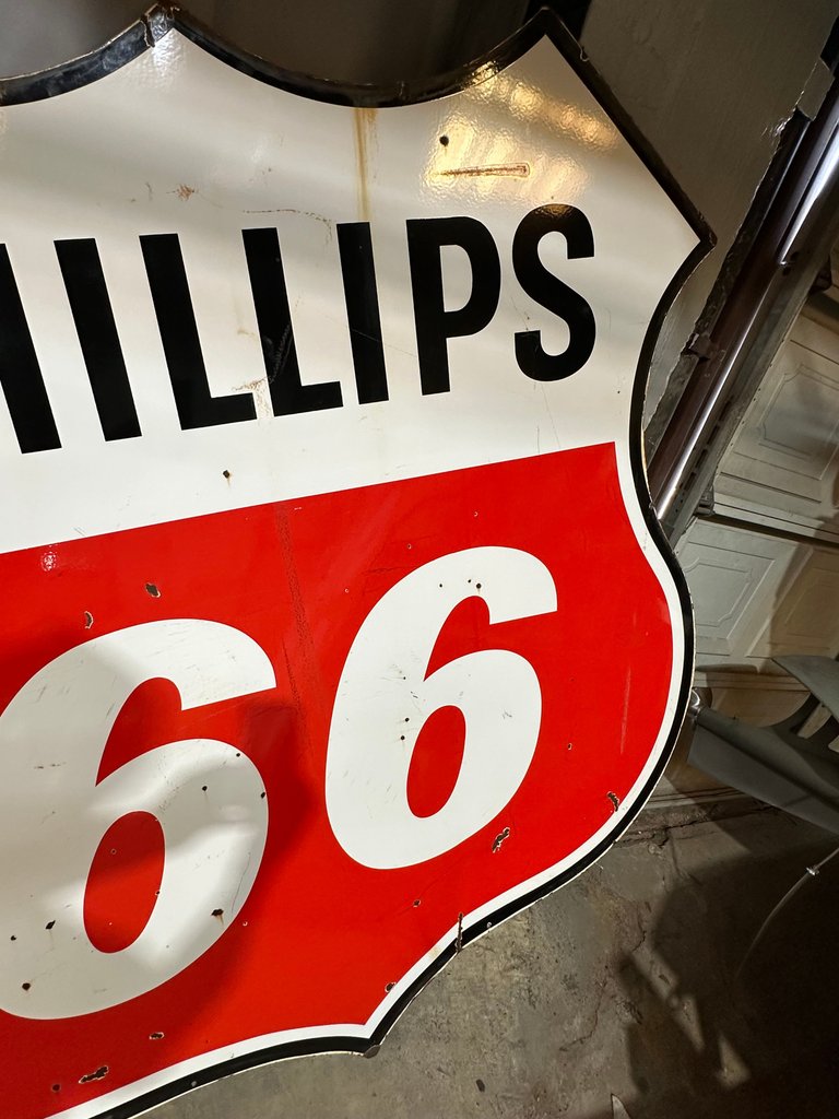 Large 6 ft Double Sided Porcelain Phillips 66 Sign