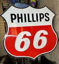Large 6 ft Double Sided Porcelain Phillips 66 Sign