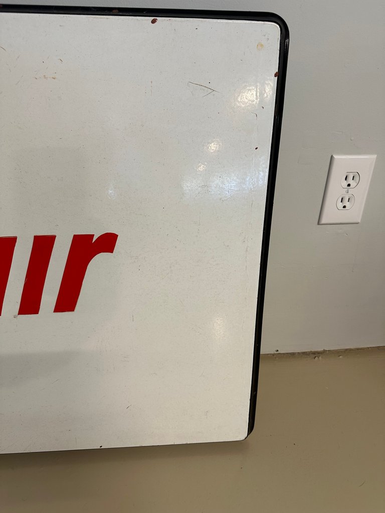 Large Porcelain Sinclair Sign on Wood Frame